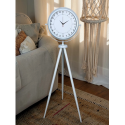 Mey İthalat® Beyaz 24 Saat Göstergeli Tripod Ayaklı Saat