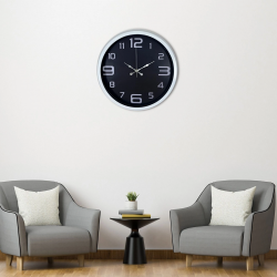 Mey İthalat® Beyaz 40 Cm Metal Modern Duvar Saati