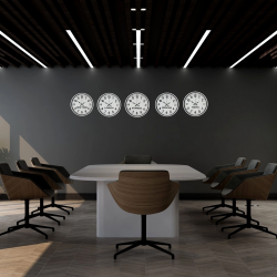 Mey İthalat® Beyaz 5’li Dünya Saat Seti 36 cm Standart