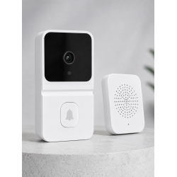 Mey İthalat® Beyaz Akıllı Güvenlik Kapı Zili | Telefon Kontrollü Wi-Fi Görüntülü Kapı Zili