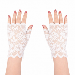 Mey İthalat® Beyaz Dantel Parmaksız Kısa Eldiven