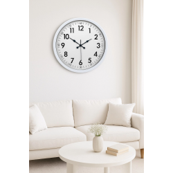 Mey İthalat® Beyaz Dekoratif Stil 52 Cm Metal Duvar Saati