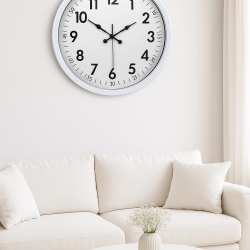 Mey İthalat® Beyaz Dekoratif Stil 52 Cm Metal Duvar Saati