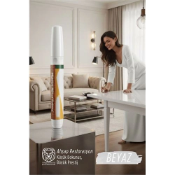Mey İthalat® Beyaz Renk Mobilya Rötüş Kalemi –  Lake ve Ahşap Yüzeyler İçin Çizik ve Restorasyon Kalemi