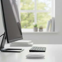 Mey İthalat®  Beyaz Renkli Ergonomik Sessiz Kablosuz Mouse – USB Alıcılı, Ofis ve Oyun İçin Konforlu Bilgisayar Faresi MS6310