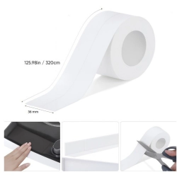 Mey İthalat® BEYAZ Su Sızdırmaz Lavabo Kenar Bandı (3.2m)