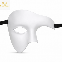 Mey İthalat® Beyaz Yarım Erkek Maske – Phantom Parti & Balo Maskesi
