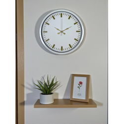 Mey İthalat® Beyaz Zarafet 40 Cm Metal Duvar Saati