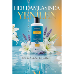 Mey İthalat® Bidoze Fresh Beyaz Zambak Kokulu Duş Jeli 400 Ml | Lavanta Yağı Özlü Nemlendirici Vücut Şampuanı
