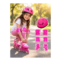 Mey İthalat® Bisiklet Kaykay Paten Çocuk Kaskı Ve Dizlik Set