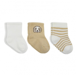 Mey İthalat® Bistyle Dog Boy 3'lü Penye Soket Çorap 10134 Ekru