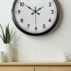 Mey İthalat® Black Classic 52 Cm Metal Modern Ve Şık Duvar Saati