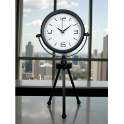 Mey İthalat® Black Elegant Metal Üç Ayaklı Masa Saati