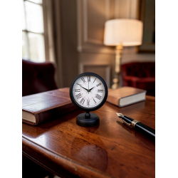 Mey İthalat® Black Heritage 25 x 20 Cm Metal Masa Saati