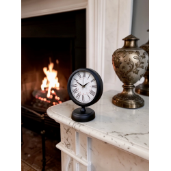 Mey İthalat® Black Heritage 25 x 20 Cm Metal Masa Saati