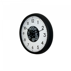 Mey İthalat® Black Motion 60 Cm Çarklı Duvar Saati