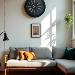 Mey İthalat® Black Noble 40 Cm Metal Modern Duvar Saati