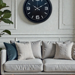 Mey İthalat® Black Royal Tasarım 40 cm Metal Duvar Saati