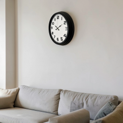 Mey İthalat® Black Simplex 40 Cm Metal Duvar Saati
