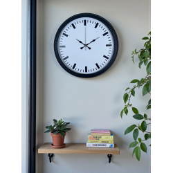 Mey İthalat® Black & White Baseline 40 Cm Metal Duvar Saati