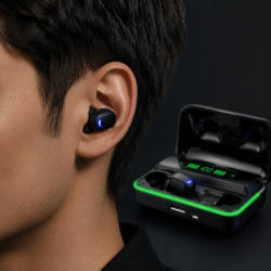 Mey İthalat® Bluetooth 5.1  Kulaklığı LED Ekranlı Powerbank Kulaklık