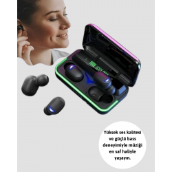 Mey İthalat® Bluetooth 5.1  Kulaklığı LED Ekranlı Powerbank Kulaklık