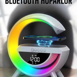 Mey İthalat® Bluetooth Hoparlör Dijital Göstergeli Wireless Şarj RGB Işıklı