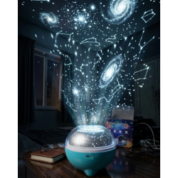 Mey İthalat® Bluetooth Hoparlörlü Yıldız Projeksiyon Gece Lambası Uzaktan Kumandalı ve Döner Işık Efektli