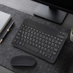 Mey İthalat® Bluetooth Klavye Mouse Seti Taşınabilir Wireless Bilgisayar Aksesuarı