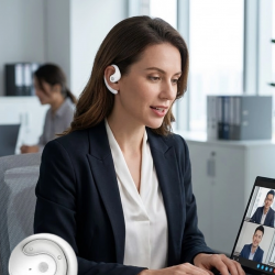 Mey İthalat® Bluetooth Kulaklık Çift Mikrofonlu Uzun Kullanım Süreli ve Hızlı Şarj Özellikli