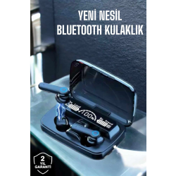 Mey İthalat® Bluetooth Kulaklık Powerbankli Dijital Göstergeli Dokunmatik Kontrol