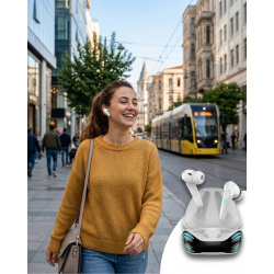 Mey İthalat® Bluetooth  Kulaklığı Kablosuz Kulaklık iPhone 11 iPhone 13 Samsung S23 Xiaomi Redmi Note 12 Uyumlu