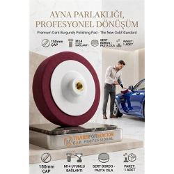 Mey İthalat® Bordo Pasta Cila Pedi 150mm  - Sert Agresif Çizik Giderici Keçe M14 Uyumlu 723114