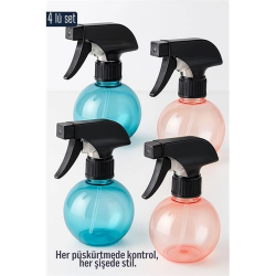 Mey İthalat® Boş Sprey Şişe 4 x 250 ml 4 ADET 250 ml Renkli Sprey Şişe – 4’lü Çok Amaçlı Set 718729