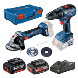Mey İthalat® Bosch GWS 180-LI + GSR 18V-50 Akülü Taşlama ve Vidalama Matkap Seti