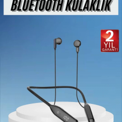 Mey İthalat® Boyun Bantlı Kablolu Yüksek Ses Kaliteli Bluetooth Kulaklık Uzun Pil Ömrü 100 saat sarj