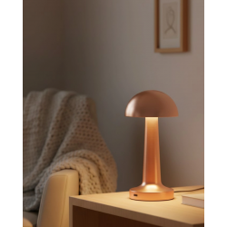 Mey İthalat® Bronz Dokunmatik Masa Lambası 3 Renk LED Şarjlı Kablosuz USB Çıkışlı