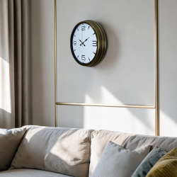 Mey İthalat® Bronze 40 Cm Metal Eskitme Duvar Saati