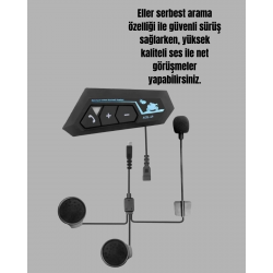 Mey İthalat® BT22 Kask Bluetooth Kulaklık Su Geçirmez Motosiklet İletişim Sistemi