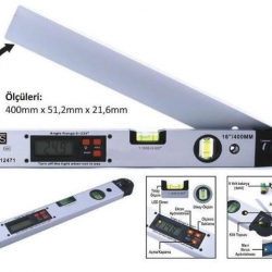 Mey İthalat® Bts 12471 Dijital Açı Ölçerli Su Terazisi 40 cm