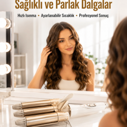 Mey İthalat® Bukle Saç Maşası – Kolay Kullanım, Sağlıklı Bukleler yüksek ısılı