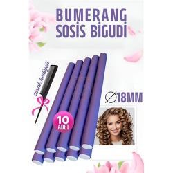 Mey İthalat® Bumerang Sosis Bigudi Tarak Seti 18 mm Kalınlık 10 Adet 721386