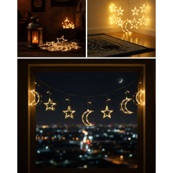 Mey İthalat® Büyük Ay Yıldız Led Ramazan Süsü Dekoratif Işık