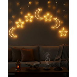 Mey İthalat® Büyük Ay Yıldız Ramazan Led Işık Dekoratif Işıklı Süs