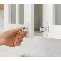 Mey İthalat® Büyük Boy Çok Amaçlı Yapışkan Kristal Tutacak Kulp 4 Adet