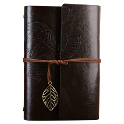 Mey İthalat®  Büyük Yaprak Desenli Deri Defter