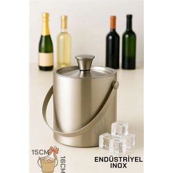 Mey İthalat® Buz Kovası Çift Cidarlı Yalıtımlı Endüstriyel Inox Şampanya Şarap Bira Soğutucu BIG 722053