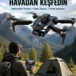 Mey İthalat® Canlı Görüntü Aktarımlı Çift Kameralı Uzaktan Kumandalı Drone