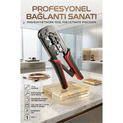 Mey İthalat® Cat5 Cat6 RJ-11 RJ-45 Kablo Sıkma ve Soyma Pensesi 715291