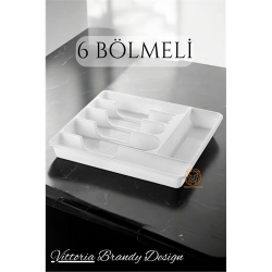 Mey İthalat® Çekmece İçi Kaşıklık Kepçelik 6 Gözlü BEYAZ 720906